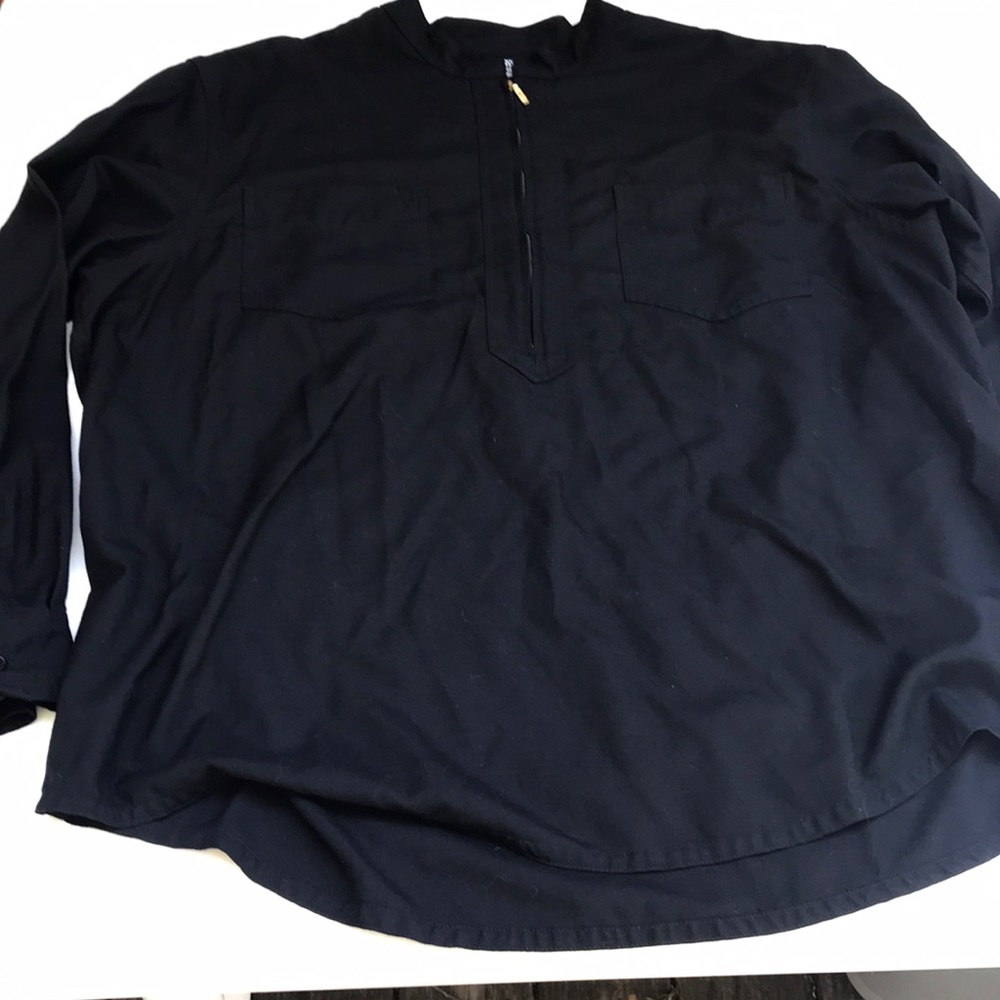 Men’s 2XL Black Long Sleeve Shirt with zipper